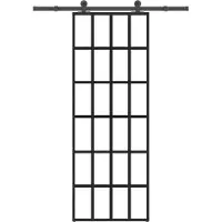 vidaXL Schiebetür mit Beschlag 76x205 cm ESG-Glas & Aluminium