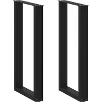 vidaXL Bartischbeine U-Form 2 Stk. Schwarz 50x(90-91) cm Stahl