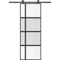 vidaXL Schiebetür mit Beschlag 76x205 cm Hartglas & Aluminium
