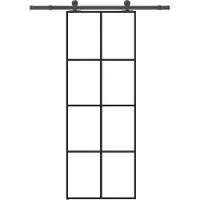 vidaXL Schiebetür mit Beschlag 76x205 cm ESG-Glas & Aluminium