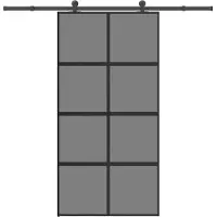 vidaXL Schiebetür mit Beschlag 102,5x205 cm Hartglas und Aluminium