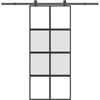 vidaXL Schiebetür mit Beschlag 90x205 cm Hartglas und Aluminium