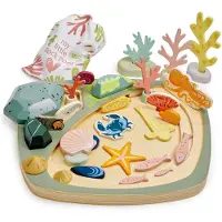 Tender Leaf Toys Tender Leaf Holzteich mit Steinen - naturinspiriertes Lernspielzeug