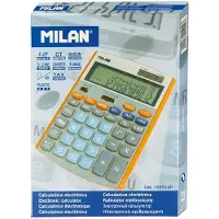 Milan 12-stelliger Taschenrechner Orange Grau (währungsrechner)