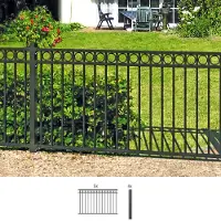 Alberts Zaunkomplettset Circle, zum Einbetonieren, anthrazit | Höhe 120 cm | Länge 10 m