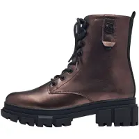 s.Oliver Damen Stiefelette Schnürboot Matt Metallic Look Plateau 5-25214-41, Größe:37 EU, Farbe:Braun