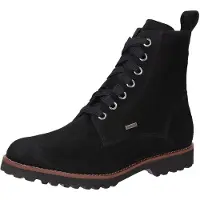 Sioux Meredit 733 Tex Damenboots, Leder, Schwarz, Warmfutter, wasserabweisend - Damenschuhe Modische Stiefelette / Boots, Schwarz, leder (lambsuede, wasserdicht), absatzh&oumlhe: 10 mm
