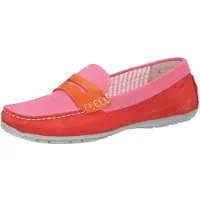 Sioux Carmona 700 Damenslipper, Mokassin, Leder, Chili (Rot), Wechselfußbett - Damenschuhe Slipper / Trotteur, Mehrfarbig, leder (velour)