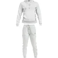Tom Barron Freizeitanzug Line Pattern Sweatshirt Hoddie And Pant Set in grey | Gr.: XS