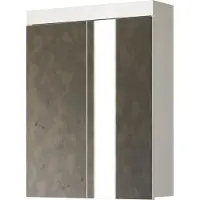 Trendteam Bad Spiegelschrank Amanda Weiß Melamin/Weiß Hochglanz Tiefzieh 60 x 77 x 17 cm