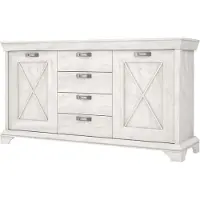 Die Möbelfundgrube Sideboard mit 4 Schubladen Pinie weiß 178 cm - KASHMIR