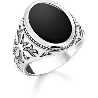 Thomas Sabo TR2454-641-11 Herren-Siegelring mit schwarzem Onyx Silber