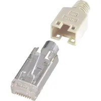 Renkforce H9540.1-10 RJ45-Steckverbinder, geschirmt CAT5e H9540.1-10 Stecker, gerade Pole: 8P8C Beige 10 St.