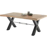 OTTO Esstisch - Braun - Schwarz - Mangoholz massiv - Metallgestell - 200 x 100 cm