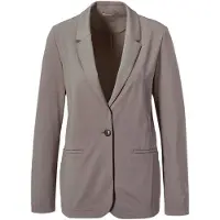 Goldner Damenblazer mit Reverskragen und Paspeltaschen in taupe | Gr.: 52