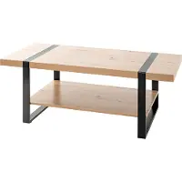 Die Möbelfundgrube Couchtisch Eiche Optik 120 x 60 cm Kufengestell - Saragossa