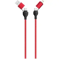 2GO 797370, 1,2 m, USB A/USB C, USB C/Lightning, Schwarz, Rot
