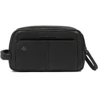 Piquadro Kulturbeutel Hedley Leather Toiletry Bag Black