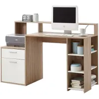 Die Möbelfundgrube Computerschreibtisch Sonoma Eiche - weiß 139 cm - BOLTON