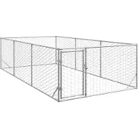 vidaXL Outdoor-Hundezwinger mit Tür 2x4x1 m Verzinkter Stahl