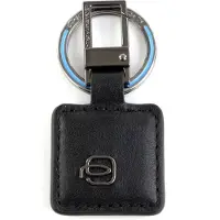 Piquadro Schlüsselanhänger Black Square Keychain With Carabiner Nero