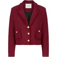 Nicowa Jackenblazer "Blazer BAGIWO", Damen, Gr. 40, rot (schwarz berry), Casual, regular fit, V-Ausschnitt, Blazer Jackenblazer, mit Goldenen Metallknöpfen