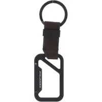 Piquadro Schlüsselanhänger Harper Keychain With Double Carabiner Hook Testa Di Moro