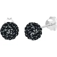 Elli Ohrringe Elegant Kugel Kristalle 925 Silber Elli Schwarz