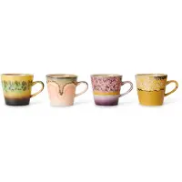 HK Living - 70's Americano Tassen, 270 ml, radiant (4er-Set)