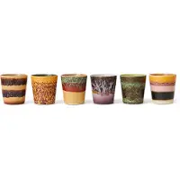HK Living - 70's Kaffeebecher, 230 ml, valley (6er-Set)