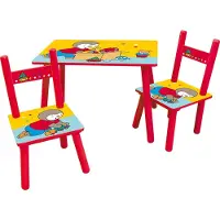 Fun House T'CHOUPI Rechteckiger Tisch und 2 Stühle