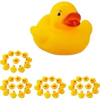 Relaxdays 48 x Badeente 5cm Gelb,Rot