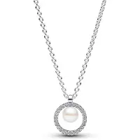 Pandora 393165C01-45 Silber Damen-Halskette Süßwasser-Zuchtperle & Pavé