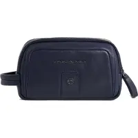 Piquadro Kulturbeutel Carl Leather Beauty Case Night Blue