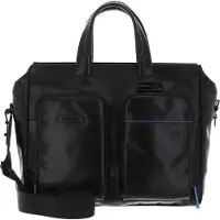 Piquadro Laptoptasche Blue Square Revamp Slim Computer Portfolio Briefcase Nero