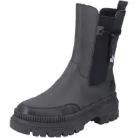 Rieker Damen Chelsea Boot Warmfutter Kordel Chunky-Sohle Stiefelette Y9371, Größe:39 EU, Farbe:Schwarz