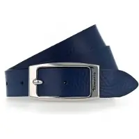 Tamaris Ledergürtel "Charlie Silver", Damen, Gr. 120, blau, Rindsleder, unifarben, Basic, Gürtel Ledergürtel, mit länglicher Doppelschließe, aus Rindsleder, unifarben