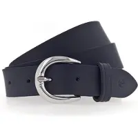 Tamaris Ledergürtel "Clara Silver", Damen, Gr. 115, blau, Rindsleder, unifarben, Basic, Gürtel Ledergürtel, mit glänzender silberfarbener Schließe, unifarben, 3 cm breit