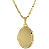 Trendor 75973 Medaillon 333 Gelbgold mit Vergoldeter Silberkette