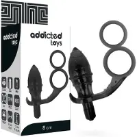 Addicted toys - Flexibler Analplug mit doppeltem Penisring 1 St