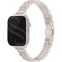 Selencia Jubilee inspiriertes schmales Edelstahlarmband für Apple Watch | 38/40/41/42 mm - Starlight