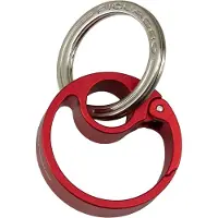 Piquadro Schlüsselanhänger Blue Square Key Chain With Round Carabiner Hook Rosso
