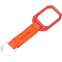 Piquadro Schlüsselanhänger Alvar Two-Ring Keychain With Carabiner Rosso