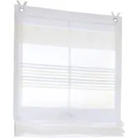 Kutti Heimtextilien Raffrollo Ösenrollo Modern Jamaica Querstreifen ca. 45 x 130 cm, Offwhite