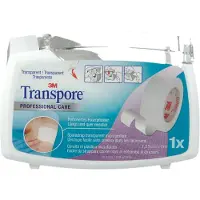 3M Transpore 1,25 cmx5 m Pflaster auf Abroller 1 St