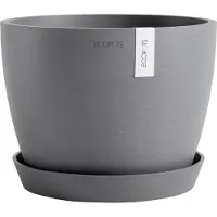 Ecopot's Blumentopf "Stockholm 24 Grau", für innen und außen: frostsicher, bruchsicher und lichtbeständig