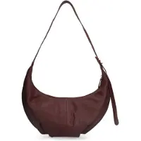 Manfield Bordeauxrote Schultertasche aus Leder | Größe Onesize