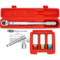 FAMEX 10886-3N Drehmomentschlüssel Set 1/2 Zoll (12,5mm) 30-210 Nm - mit Spezial-Einsätze für Radschrauben