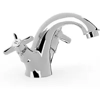 Tres 2 Griff Waschtischarmatur Mit Griff G3/8" flexible Anschlussschläuche, 24210201 24210201