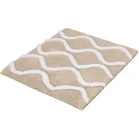Kleine wolke Badematte "Piana", rutschhemmend beschichtet, fußbodenheizungsgeeignet, Badteppich, modernes Wellen 3D-Design